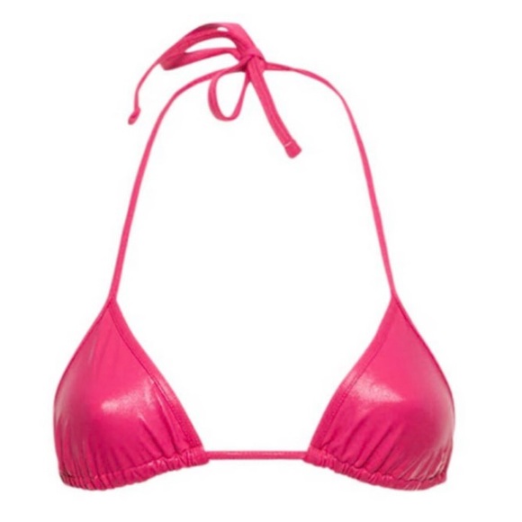 The ATTICO Fuchia Sheen Side Tie Bikini Set - Picture 4 of 11